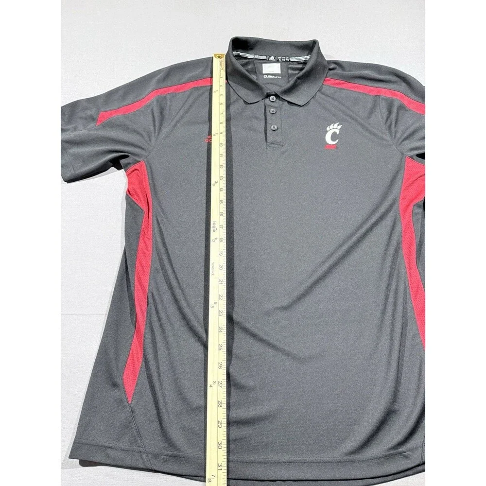 Adidas Climalite XL Black/Red Cincinnati Bearcats Polo Shirt